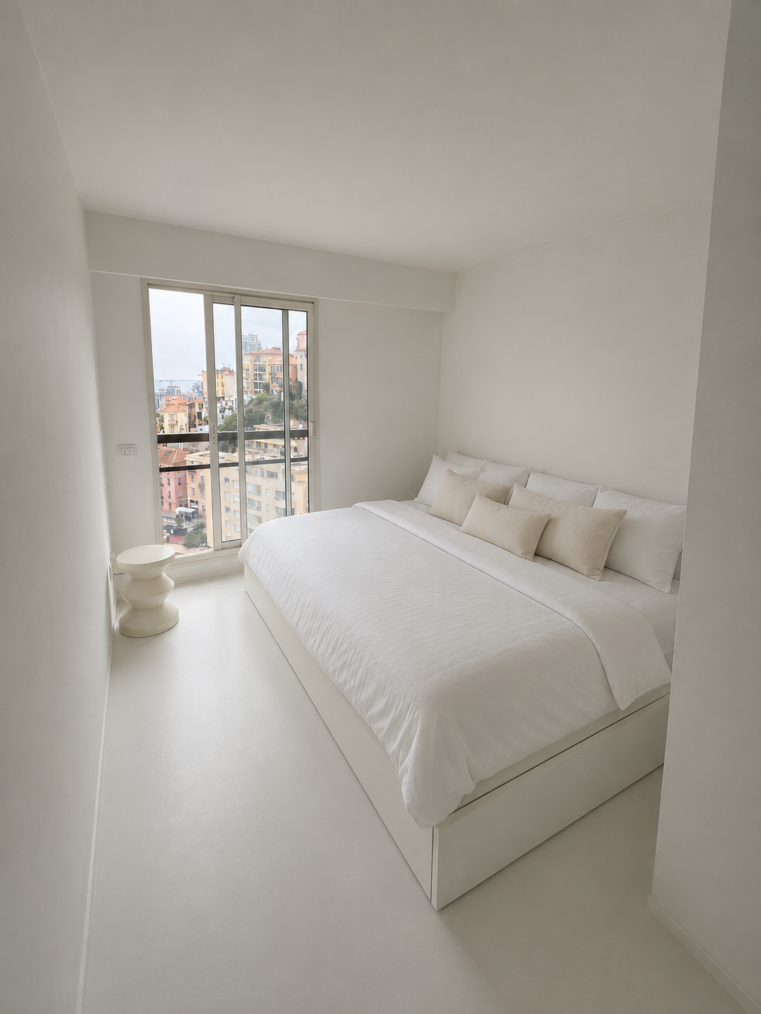 Bedroom with city view